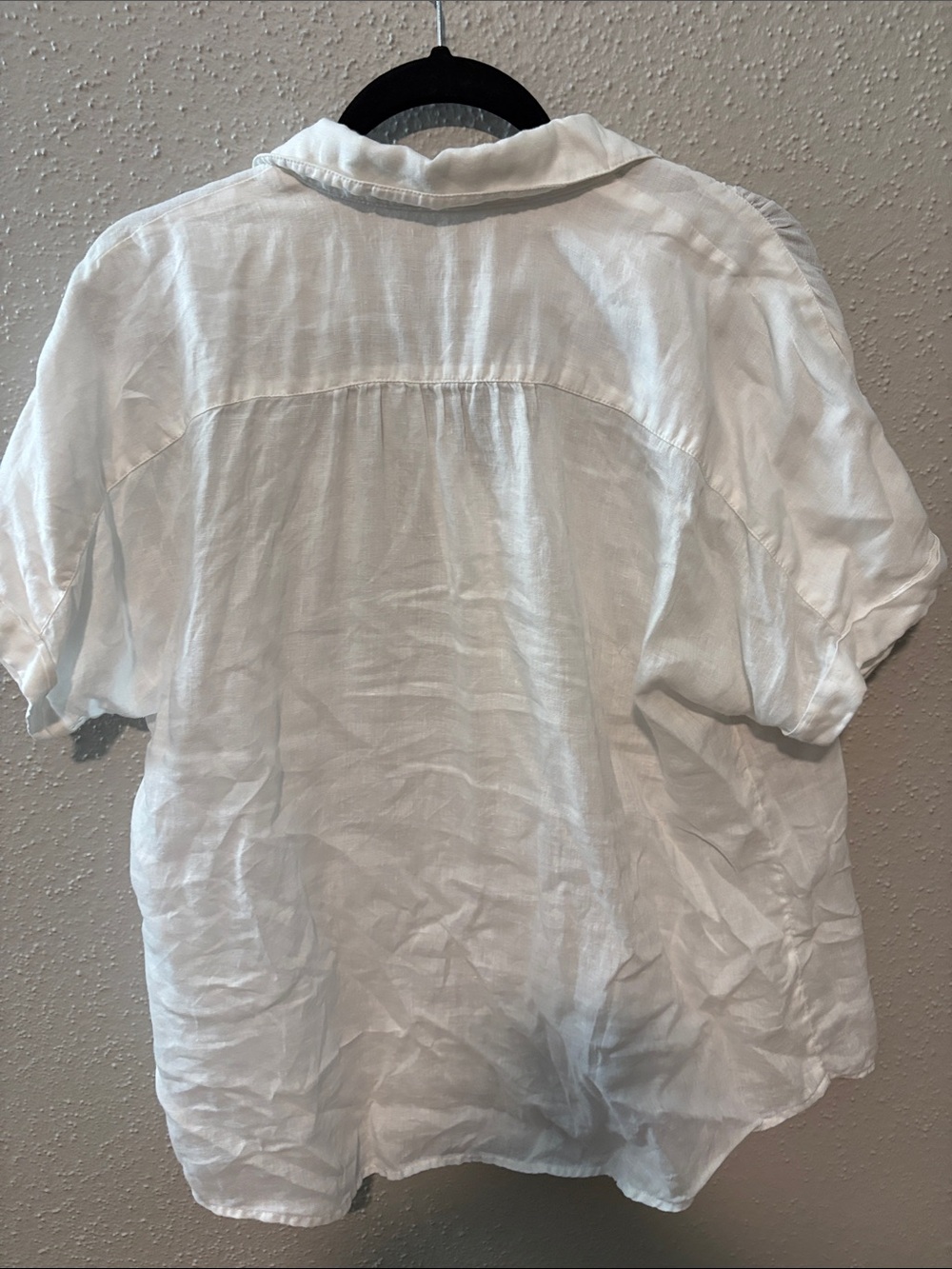 J. Jill White Linen Short-Sleeve Button-Down Shirt - Picture 4 of 4